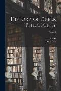 History of Greek Philosophy; Volume 1