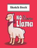 No Drama Llama Sketch Book: Pretty Llama With Scarf Sketchbook For Drawing Lovers