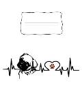 Composition Notebook: Pug Dog Heartbeat EKG Heart Line