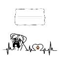 Composition Notebook: Boxer Dog Heartbeat EKG Heart Line