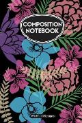 Composition Notebook: Floral Pastel - 120 Pages