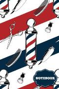 Notebook: Barber Shop Theme - 120 Page
