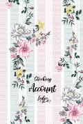 Checking Account Ledger: Checking Account Register,6 Column Personal Record Tracker Log Book, Watercolor Floral Leaves Background