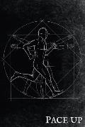 Pace Up: vitruvian man style runners log book to track your day-by-day training progresses for 365 days