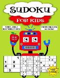 Sudoku Puzzle Book For Kids: 160 Puzzles, Three Levels, Three Grid Sizes. Book 4 Fun Robot Cover