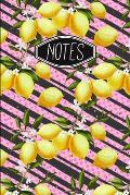 Notes: Lemon Pattern Stripes and Pink Polka-dots