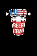 USA Beer Team: 120 Pages I 6x9 I Graph Paper 4x4 I Funny Alcohol, Drinking & Fourth Of July Gifts