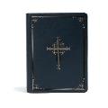 CSB Ancient Faith Study Bible, Navy Leathertouch: Black Letter, Church Fathers, Study Notes and Commentary, Ribbon Marker, Sewn Binding, Easy-To-Read