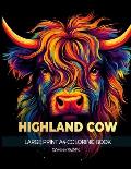 Scottish Highland Cow: A Large Print A4 Colouring Book