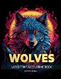 Wolves: A Large Print A4 Colouring Book
