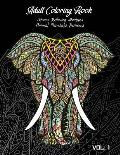 Adult Coloring Book Vol.1: Stress Relieving Designs, Animals Doodle and Mandala Patterns Coloring Book for Adults Vol.1