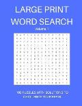Large Print Word Search Volume 1: 100 Puzzles and Solutions to Challenge Your Brain. Bright blue design