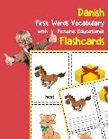 Danish First Words Vocabulary with Pictures Educational Flashcards: Fun flash cards for infants babies baby child preschool kindergarten toddlers and