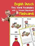 English Dutch First Words Vocabulary with Pictures Educational Flashcards: Fun flash cards for infants babies baby child preschool kindergarten toddle