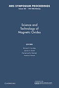 Science and Technology of Magnetic Oxides: Volume 494