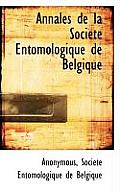 Annales de La Soci T Entomologique de Belgique