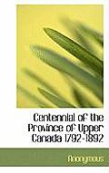 Centennial of the Province of Upper Canada 1792-1892