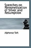 Speeches on Remonetization of Silver and Resumption