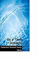 List of Family Genealogies