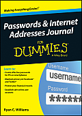 Passwords & Internet Addresses Journal For Dummies