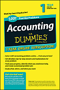 1,001 Accounting Practice Problems for Dummies 1-year Subscription Access Code Card