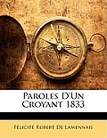 Paroles D'Un Croyant 1833