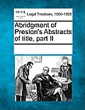 Abridgment of Preston's Abstracts of Title, Part II