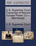 U.S. Supreme Court Transcript of Record Duryea Power Co V. Sternbergh