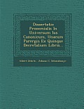 Dissertatio Prooemialis in Universum Ius Canonicum, Unacum Parergis Ex Quinque Decretalium Libris...