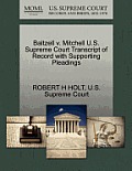 Baltzell V. Mitchell U.S. Supreme Court Transcript of Record with Supporting Pleadings