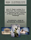 John S. Owen Lumber Co V. Wisconsin Tax Commission U.S. Supreme Court Transcript of Record with Supporting Pleadings
