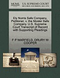 Ely Norris Safe Company, Petitioner, V. the Mosler Safe Company. U.S. Supreme Court Transcript of Record with Supporting Pleadings