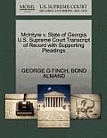 McIntyre V. State of Georgia U.S. Supreme Court Transcript of Record with Supporting Pleadings
