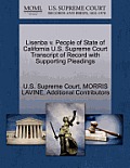 Lisenba V. People of State of California U.S. Supreme Court Transcript of Record with Supporting Pleadings