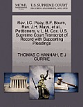 REV. I.C. Peay, B.F. Bourn, REV. J.H. Mays, et al., Petitioners, V. L.M. Cox. U.S. Supreme Court Transcript of Record with Supporting Pleadings