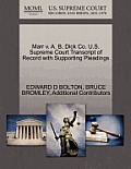Marr V. A. B. Dick Co. U.S. Supreme Court Transcript of Record with Supporting Pleadings