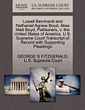 Lowell Bernhardt and Nathaniel Agnew Boyd, Alias Matt Boyd, Petitioners, V. the United States of America. U.S. Supreme Court Transcript of Record with