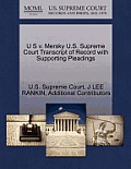 U S V. Mersky U.S. Supreme Court Transcript of Record with Supporting Pleadings
