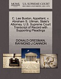 C. Lee Buxton, Appellant, V. Abraham S. Ullman, State's Attorney. U.S. Supreme Court Transcript of Record with Supporting Pleadings