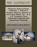 Philippine National Bank, Petitioner, V. William P. Rogers, Attorney General of the United States, Etc., et al. U.S. Supreme Court Transcript of Recor