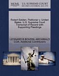 Robert Soblen, Petitioner V. United States. U.S. Supreme Court Transcript of Record with Supporting Pleadings