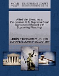 Allied Van Lines, Inc V. Zimmerman U.S. Supreme Court Transcript of Record with Supporting Pleadings
