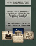 Donald E. Sullins, Petitioner, V. California. U.S. Supreme Court Transcript of Record with Supporting Pleadings