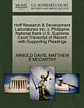Hoff Research & Development Laboratories Inc. V. Philippine National Bank U.S. Supreme Court Transcript of Record with Supporting Pleadings