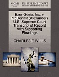 Exer-Genie, Inc. V. McDonald (Alexander) U.S. Supreme Court Transcript of Record with Supporting Pleadings