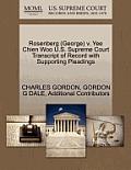 Rosenberg (George) V. Yee Chien Woo U.S. Supreme Court Transcript of Record with Supporting Pleadings
