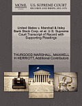 United States V. Marshall & Ilsley Bank Stock Corp. et al. U.S. Supreme Court Transcript of Record with Supporting Pleadings