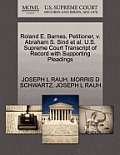 Roland E. Barnes, Petitioner, V. Abraham S. Sind et al. U.S. Supreme Court Transcript of Record with Supporting Pleadings