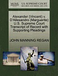 Alexander (Vincent) V. d'Allesandro (Marguerite) U.S. Supreme Court Transcript of Record with Supporting Pleadings