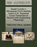 Quast (Louis) V. Minnesota Civil Liberties Union U.S. Supreme Court Transcript of Record with Supporting Pleadings